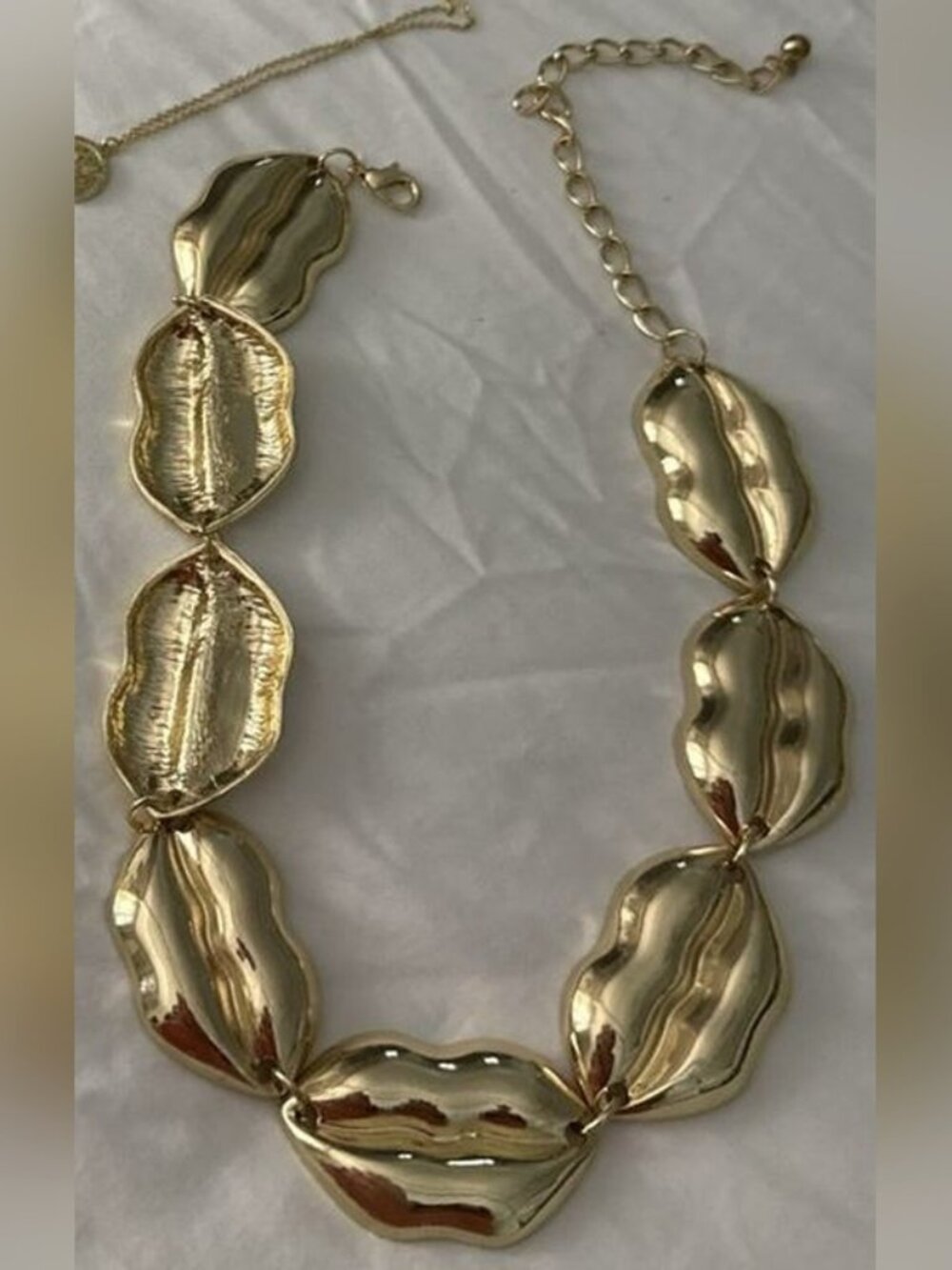 Gold Lips Statement Necklace